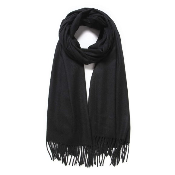 Large Soft Solid Shawl Wrap Scarf Black - Picture 1 of 5